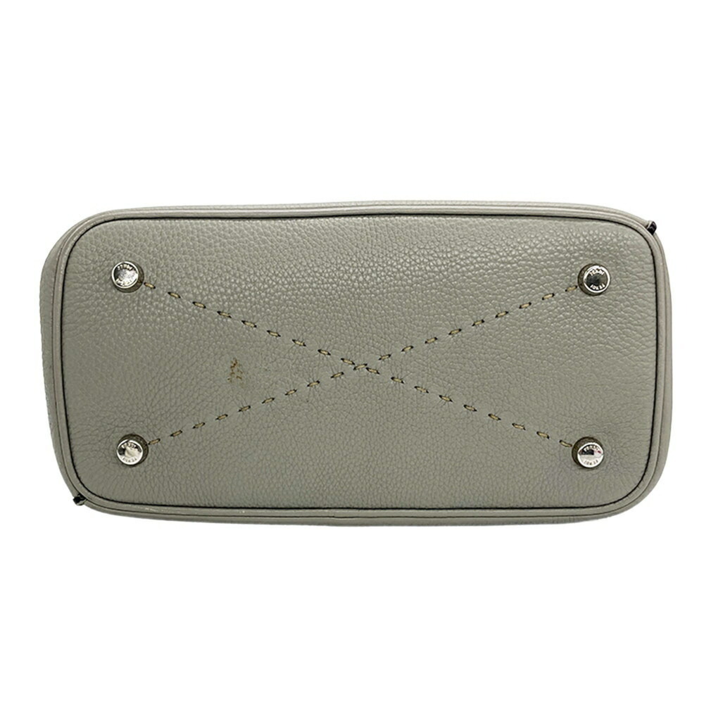 FENDI Gray Leather Shoulder Bag - Picture 4 of 10